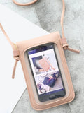 Retro Transparent Touch Screen Mobile Phone Bag Women PU Chain Messenger Mini Sh