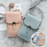 Transparent Touch Screen Mobile Phone Bag Women PU Chain Messenger Bags