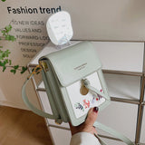Transparent Touchable Cell Phone Pocket Shoulder Bag for Women Ladies