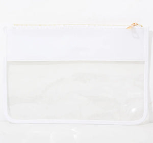 Transparent Women's Cosmetic Bag PVC Nylon Waterproof Makeup Bag