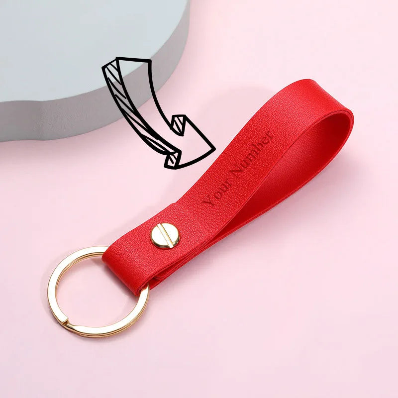 Trassory Personalized Mini Leather Metal Ring Key Chain Holder