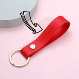 Trassory Personalized Mini Leather Metal Ring Key Chain Holder