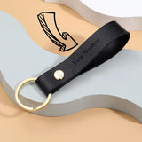 Trassory Personalized Mini Leather Metal Ring Key Chain Holder