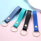 Trassory Personalized Mini Leather Metal Ring Key Chain Holder