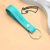 Trassory Personalized Mini Leather Metal Ring Key Chain Holder