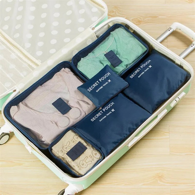 6PCS/Set Clothes Storage Bag High Capacity Mesh Packing Cube Portable Travel Bag
