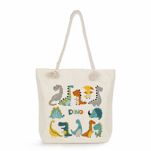 Dinosaur Print Women Handbags Casual Tote Large Capacity Shopping Bags