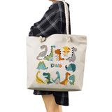 Dinosaur Print Animal Shoulder Bag Casual Tote Large Capacity Shopping Bag