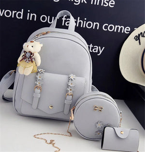 Travel Backpack Casual Backpack Woman High Leather Bags Sets Girls Bags Backpack