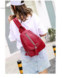 Travel Backpack Chain Tassel Women Bag Soft Pu Leather Multifunctional