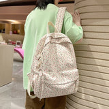 Floral Print Backpack Women Laptop Book Bag