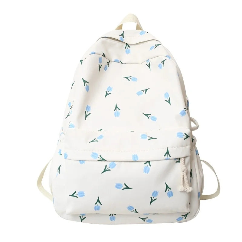 Floral Print Backpack Women Laptop Book Bag