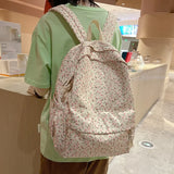 Floral Print Backpack Women Laptop Book Bag