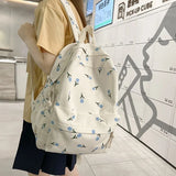 Floral Print Backpack Women Laptop Book Bag
