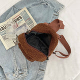 Lamb Fleece Women's Shoulder Backpack for Autumn Winter