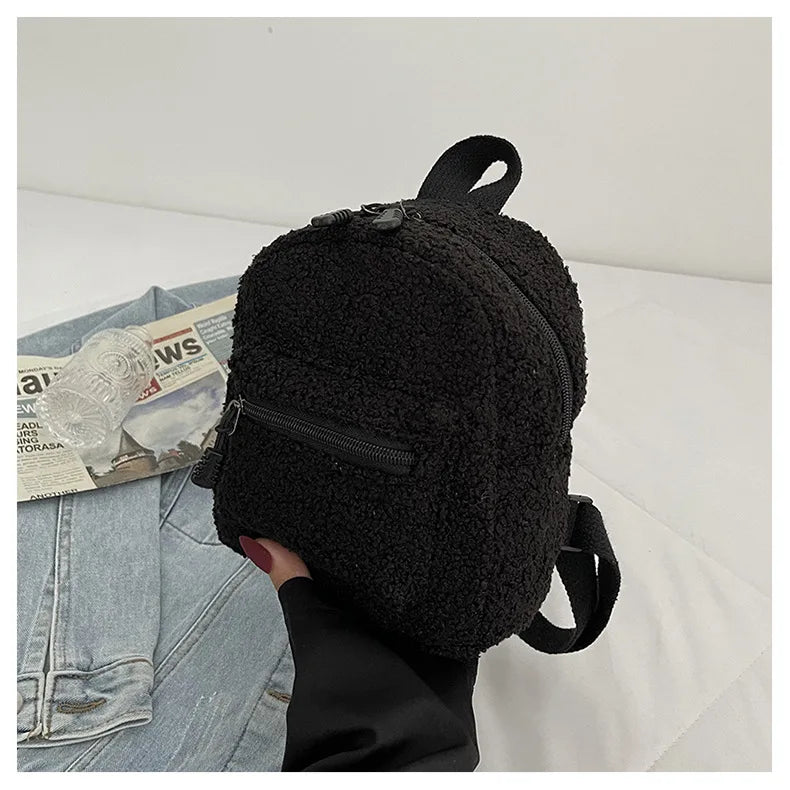 Lamb Fleece Women's Shoulder Backpack
