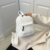 Lamb Fleece Women's Shoulder Backpack for Autumn Winter