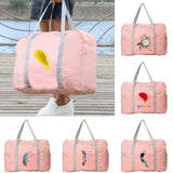 Feather Print Travel Bag Foldable Organizer Zipper Accessory Pouch
