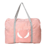 Feather Print Travel Bag Foldable Organizer Zipper Accessory Pouch