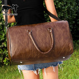 Pu Retro Travel Bag Large Capacity Short Distance Bag Light Exercise Fitness