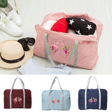 Foldable Travel Tote Bag Flamingo Print Organizer Duffle Pack