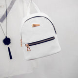 Leather Backpack School Rucksack College Solid Ladies Satchel Casual Bag