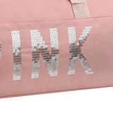 Pink Gym Bag Sequins for Fitness Training Women Tote Bag Travel