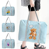 Unisex Foldable Duffle Bag Bear Print Organizers Large Capacity