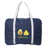 Avocado Printed Duffle Bag, Large Capacity, Foldable, Travel Accessories
