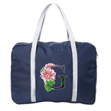 Foldable Unisex Duffle Bag Flower Letter Print