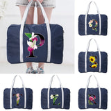 Foldable Unisex Duffle Bag Flower Letter Print