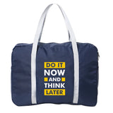 Unisex Foldable Duffle Bag Large Capacity Portable Phrase Printed Luggage Bag