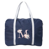 Unisex Foldable Duffle Bag Organizer Pink Flower Letter