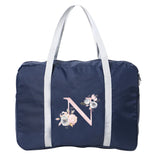 Unisex Foldable Duffle Bag Organizer Pink Flower Letter