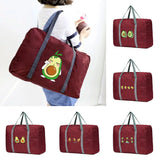 Unisex Foldable Duffle Bag Avocado Pattern Travel Bag Organizers