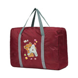 Unisex Foldable Duffle Bag Bear Letter Pattern Large Capacity Travel Bag
