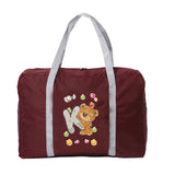 Unisex Foldable Duffle Bag Bear Letter Print Travel Accessories