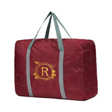 Foldable Travel Bag Large Capacity Portable Luggage Wreath Letter Name Pattern