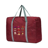 Foldable Travel Bag Mushroom Pattern Large Capacity Handbag Organizers