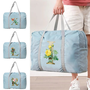 Large Capacity Duffle Bag with Golden-Flower Pattern