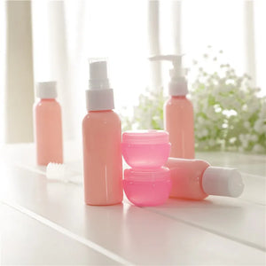 Travel Bottles Set Mini Makeup Cosmetic Refillable Plastic Pressing Spray Bottle