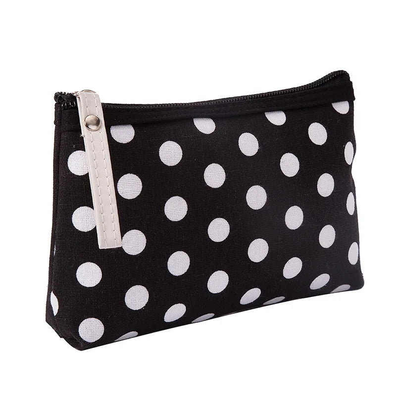 Travel Canvas Storage Bag Polka Dots Sunscreen Organizer