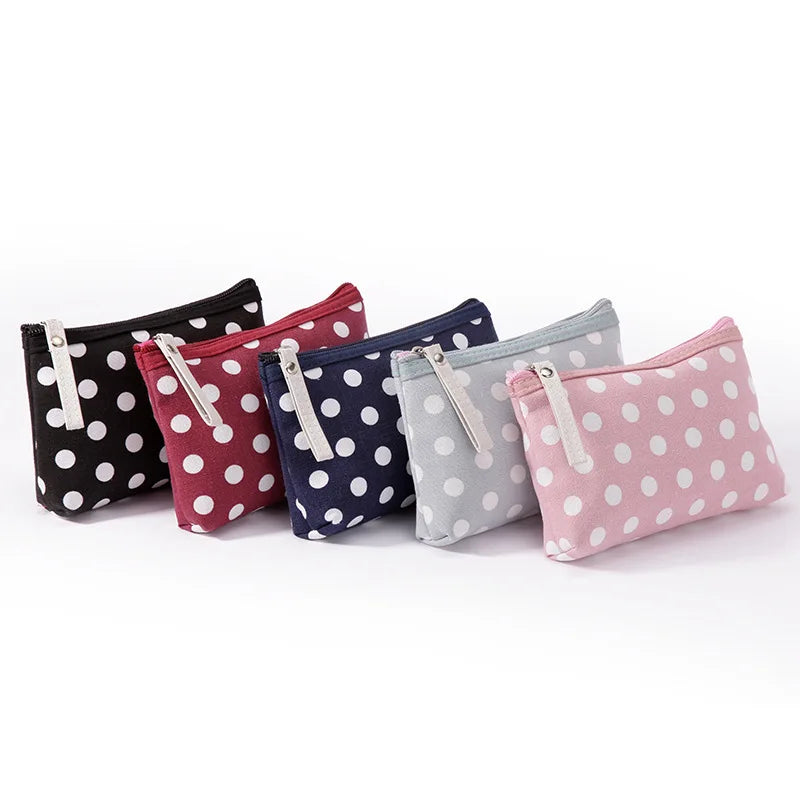 Travel Canvas Storage Bag Polka Dots Sunscreen Organizer