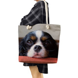 Dog Print Animal Beach Bag Daily Handbags Portable Shoulder Bag Tote Women