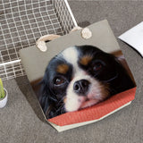 Dog Print Animal Beach Bag Daily Handbags Portable Shoulder Bag Tote Women