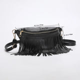 Tassel Leather Crossbody Chest Bag Large Capacity Women's Waist Bag