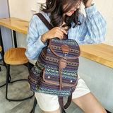 Bohemian Striped Backpack for Women
