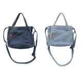 Retro Denim Crossbody Bag with Pockets for Travel and College
