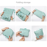 Waterproof Flower Print Embroidery Foldable Drawstring Backpack