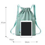 Waterproof Flower Print Embroidery Foldable Drawstring Backpack